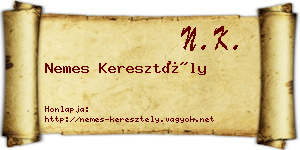 Nemes Keresztély névjegykártya